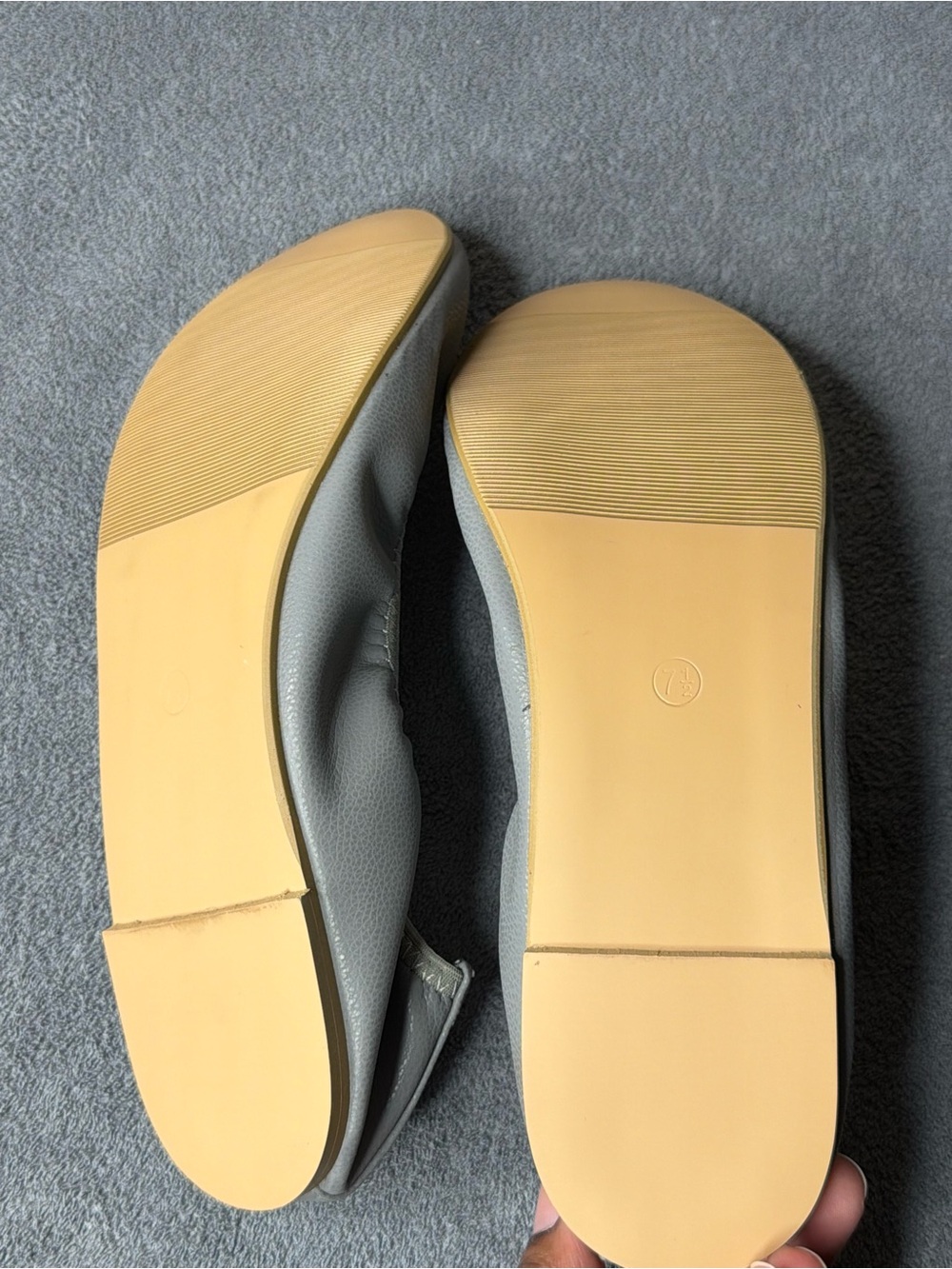 Women's Gray Ballet Flats - Picture 7 of 9